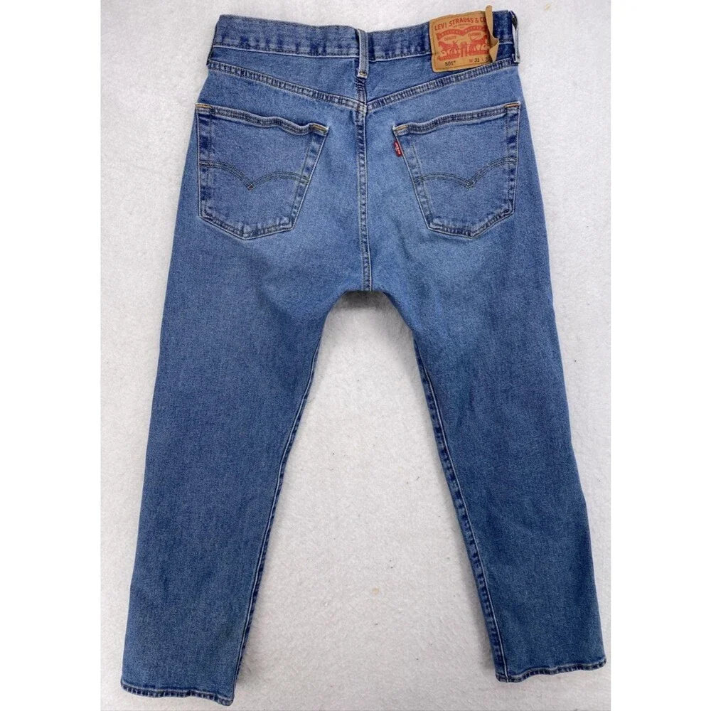 Levi's 501 Jeans Men's W31 L30 Blue Denim Button Fly Straight Leg Classic